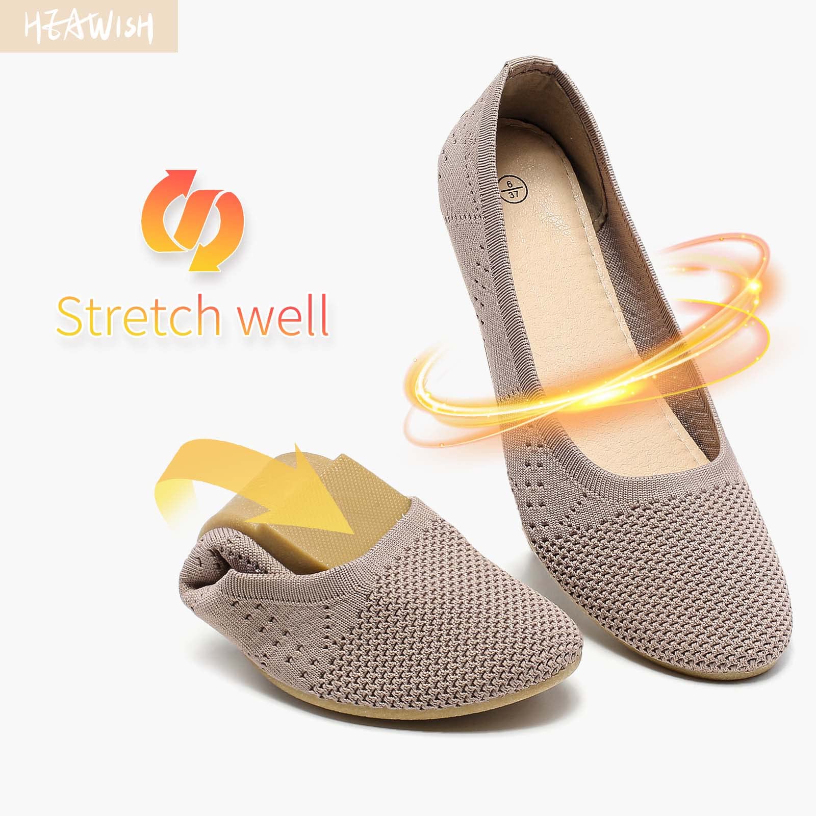 HEAWISH Women's Comfortable Round Toe Ballet Flats - Slip On Casual Walking Shoes for Women | Perfect for Office, Travel & Everyday Wear
