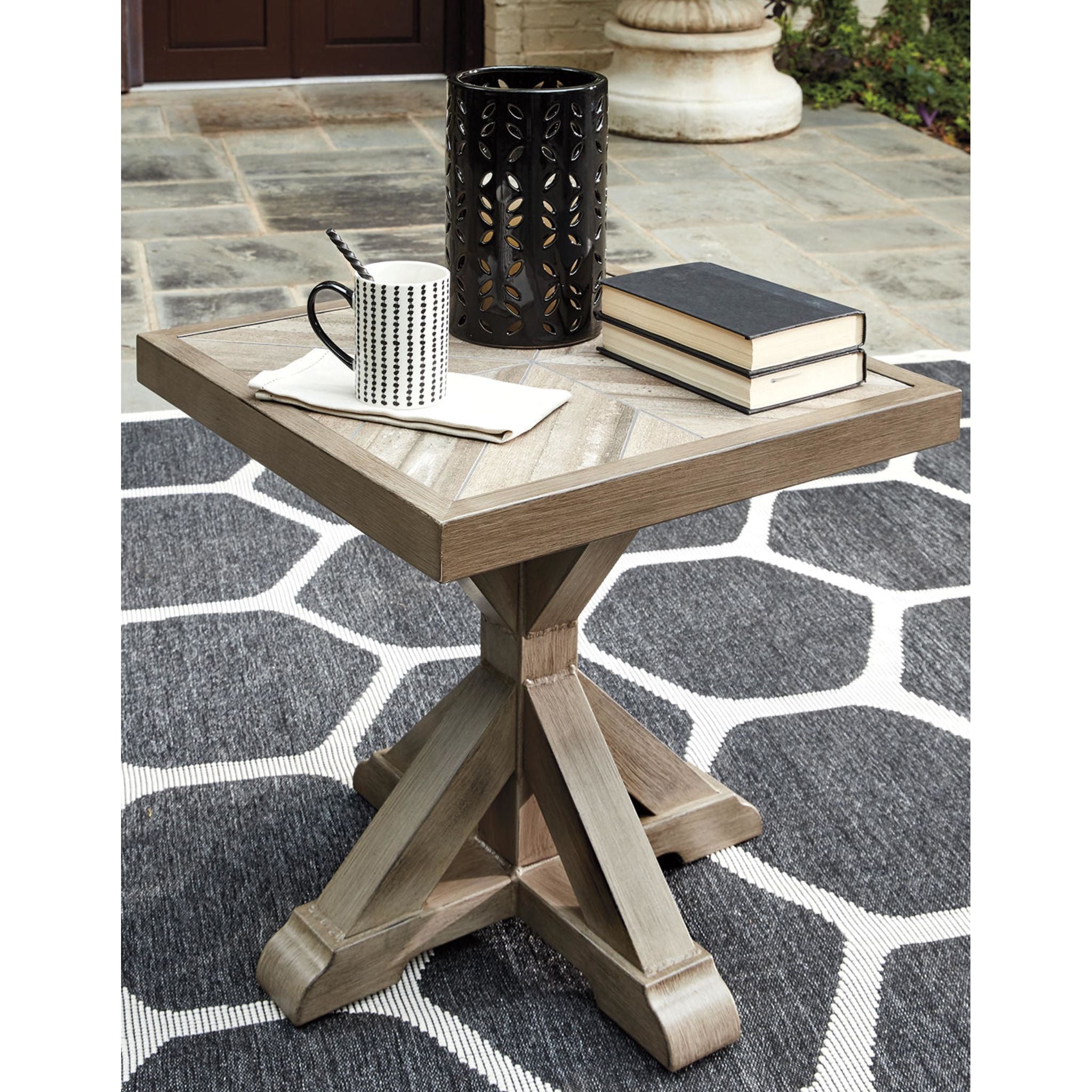 Beachcroft Outdoor End Table - Weather-Resistant Patio Side Table for Pool, Garden & Deck - Perfect for Drinks, Books & Decor
