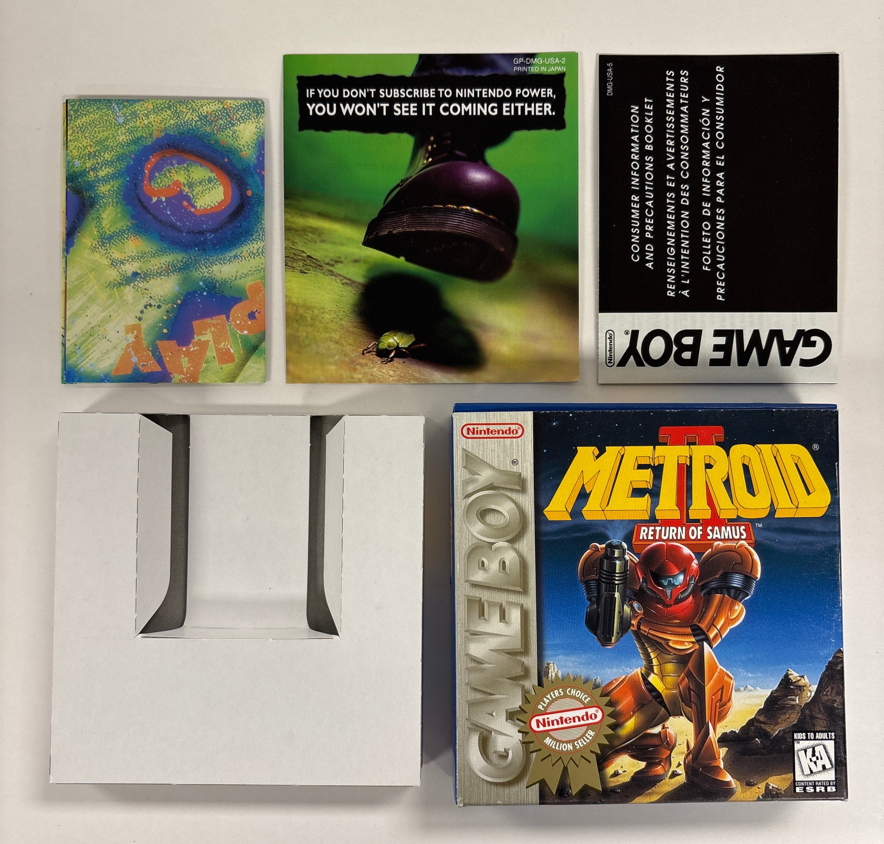 Metroid II: Return of Samus - Original Game Boy Box & Inserts Only (No Game or Manual) - Perfect for Collectors & Retro Gaming Displays