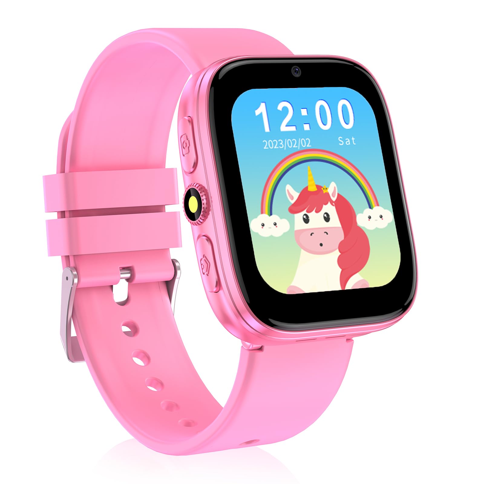 Smart Watch for Kids Ages 4-12 - HD Touch Screen with Puzzle Games, Habit Tracker, Audio Books & Learning Cards - Pedometer, Camera & Alarm Clock - Perfect Educational Birthday Gift for Girls & Boys (Pink) - Ideal for School, Playtime & Outdoor Activities