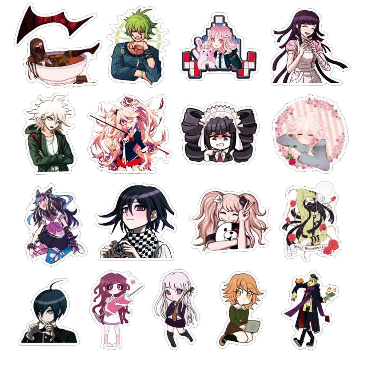Danganronpa: Trigger Happy Havoc Anime Stickers - Waterproof Vinyl Decals for Laptop, Water Bottle, Travel Case, Car, Skateboard, Motorcycle, Bicycle, Luggage & Guitar - Perfect for Anime Fans, Gamers & Collectors