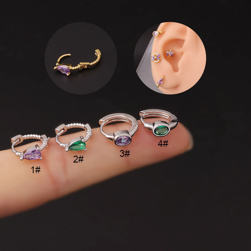 20G Purple Teardrop Cartilage Hoop Earrings for Women - Hypoallergenic Surgical Steel Body Jewelry | Perfect for Pierced Ears, Daily Wear & Special Occasions