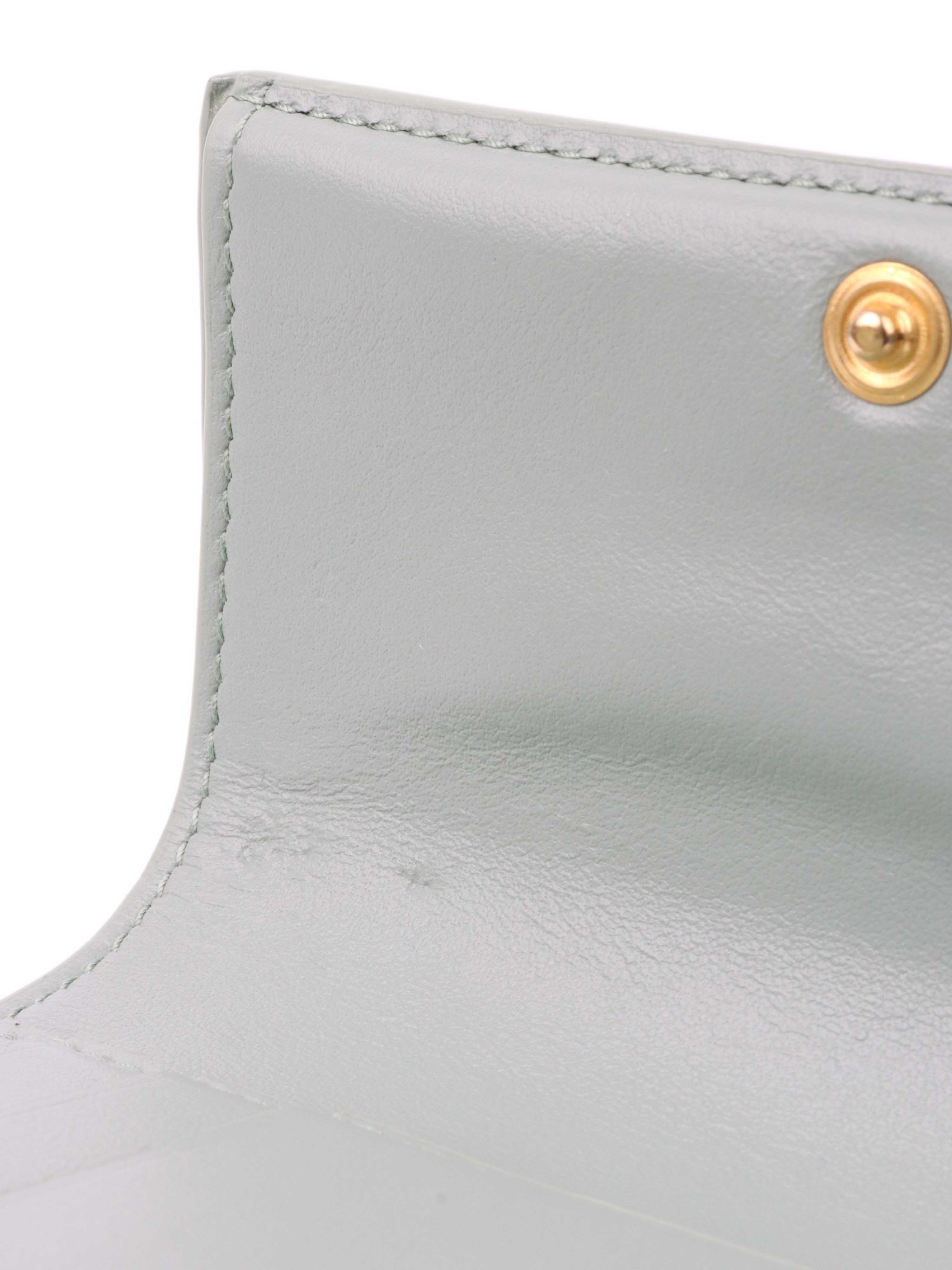 Bottega Veneta Seafoam Green Cassette Tri-Fold Zip Wallet - Luxury Leather Wallet for Men & Women - Perfect for Travel, Business & Everyday Use