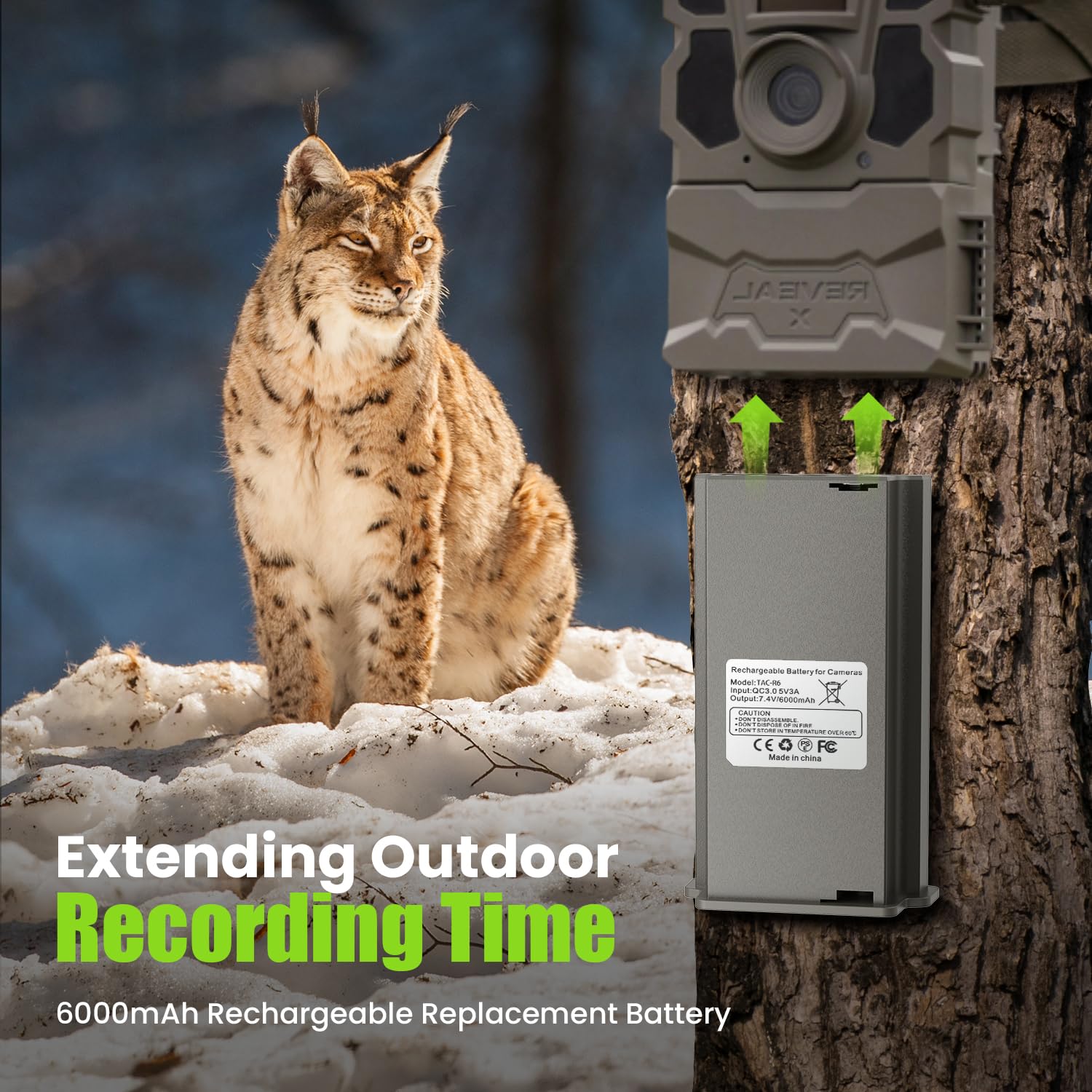 2PCS Upgraded Replacement Rechargeable Battery Pack for Reveal Hunting Camera - Compatible with Reveal X Gen 3.0, Pro 3.0, X, X Pro, X Gen 2.0 & XB Models - Extended Life 2.0 Battery for Wildlife Monitoring & Outdoor Photography