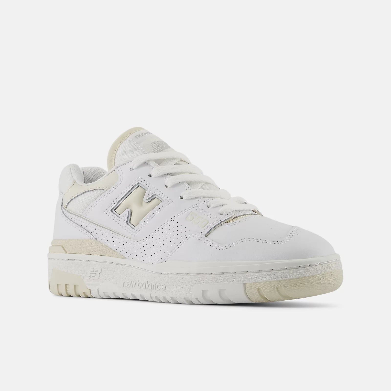550 Sneaker - White & White Linen Colorway | Classic Comfortable Casual Shoes for Men & Women | Perfect for Everyday Wear, Gym, and Street Style