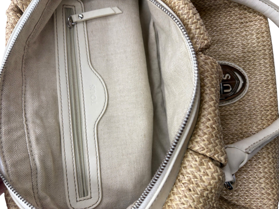 Eco-Friendly Tous Natural Woven Chevron Handbag for Women - Perfect for Beach, Shopping & Everyday Use