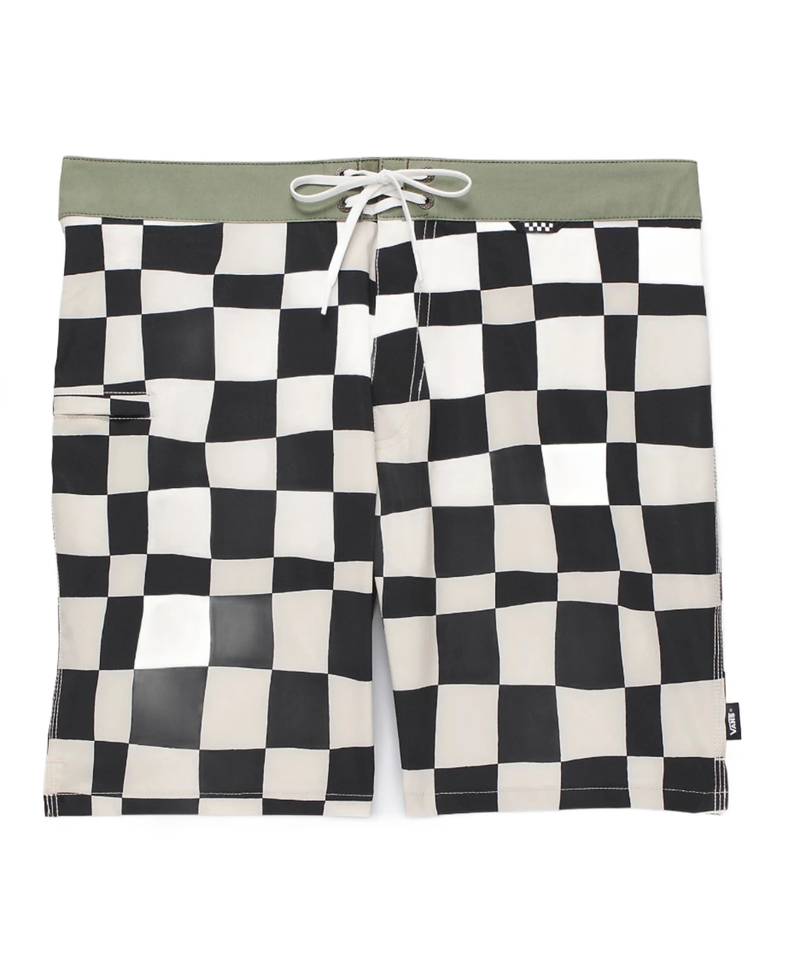 VANS MTE The Daily Check Boardshort Oatmeal/Black - Men's Quick-Dry Swim Trunks for Beach, Surfing & Summer Outdoor Activities
