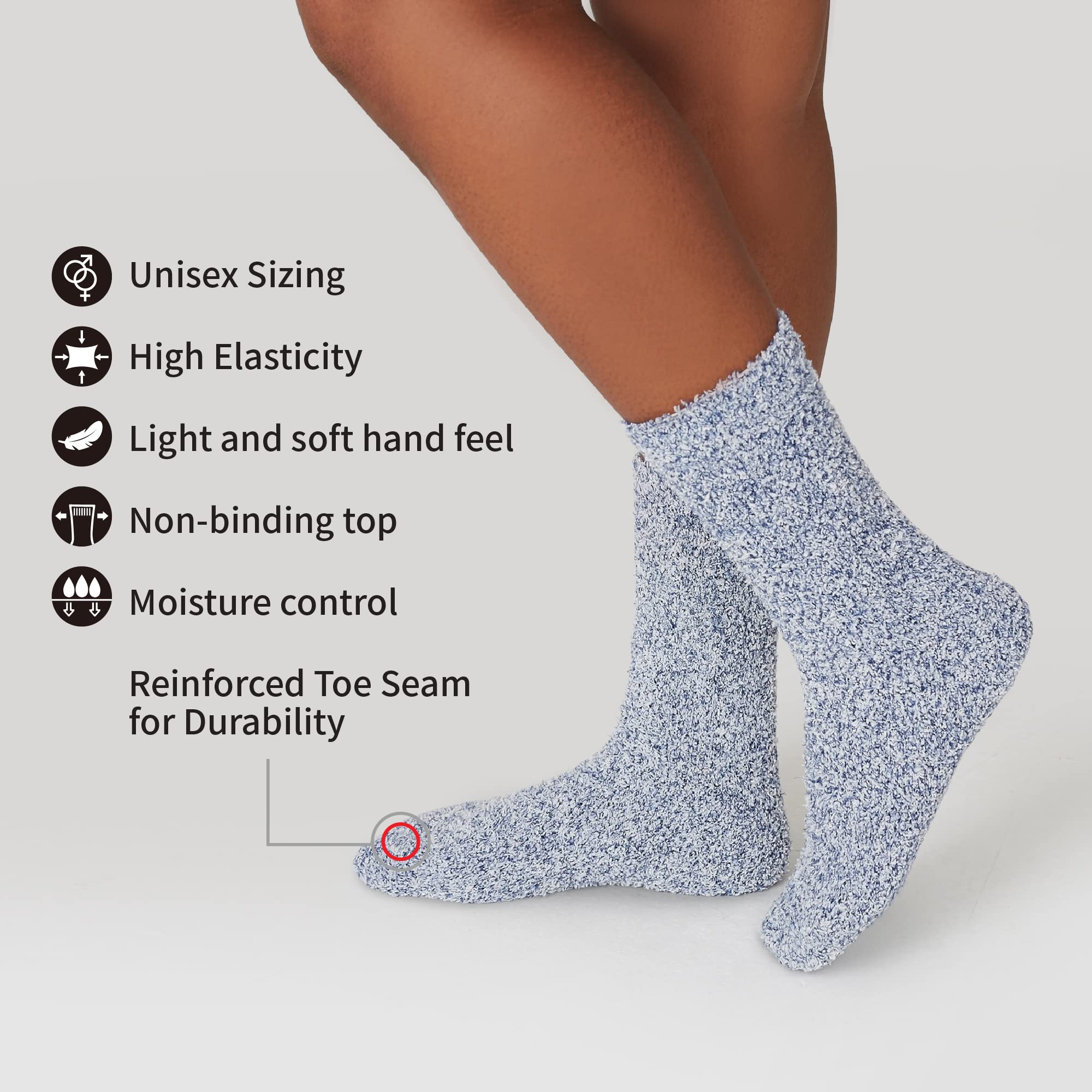 MONFOOT Women's & Men's 2-3 Pack Ultra Soft Fuzzy Warm Slipper Socks - Cozy Indoor & Outdoor Winter House Socks for Home, Office & Travel