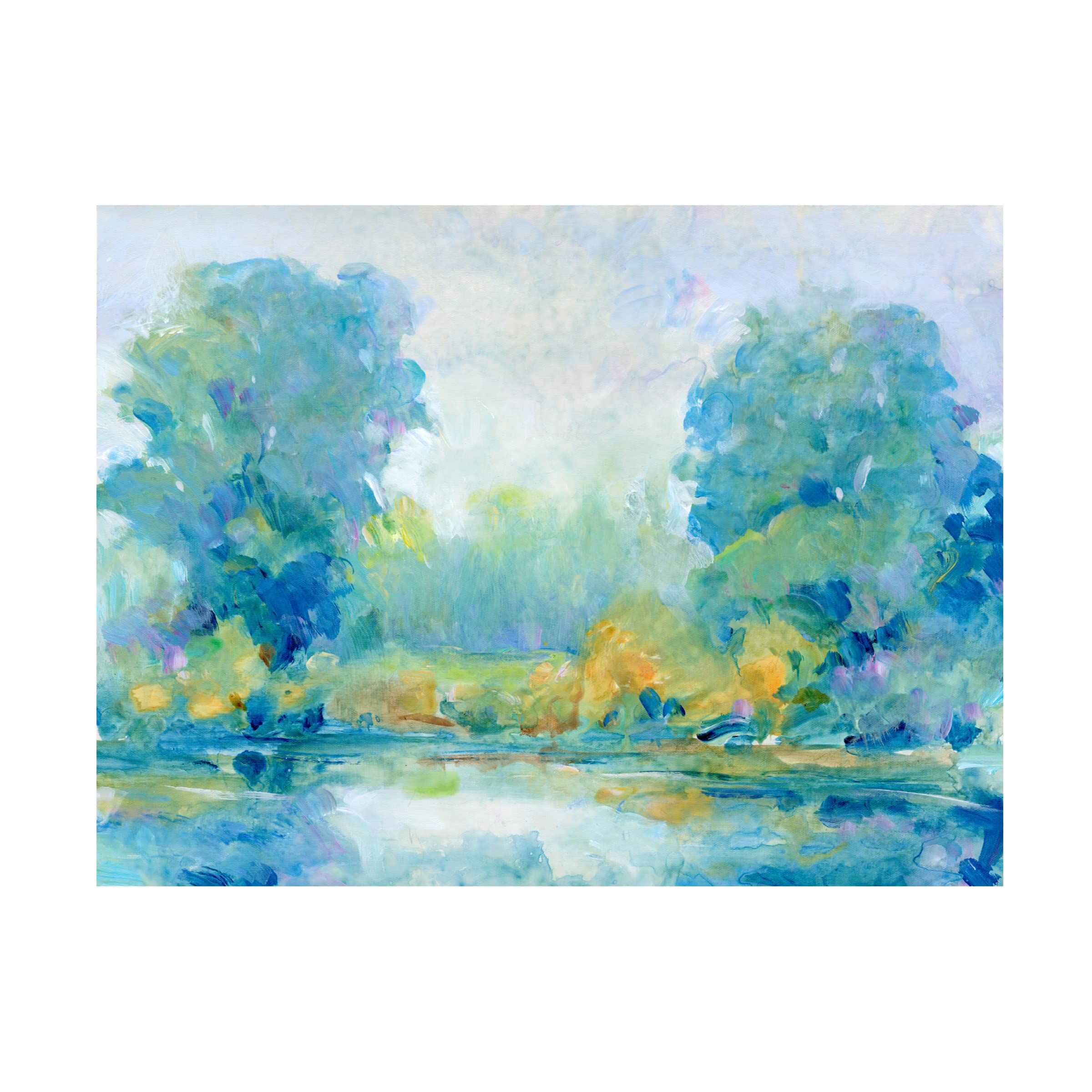 Tim O'Toole 'Quiet Morning I' Canvas Wall Art Print - Modern Abstract Landscape Painting for Living Room, Bedroom & Office Decor