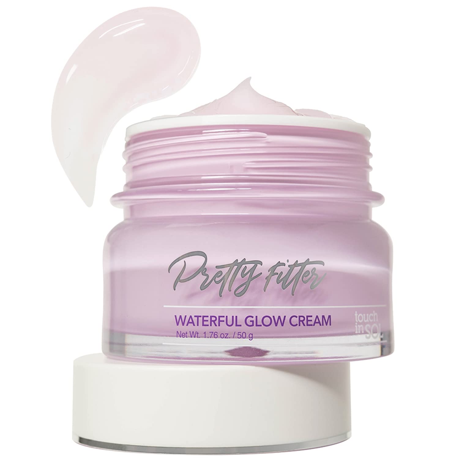 Touch in Sol Hydrating Face Moisturizer Gel Cream 1.76 oz - Lightweight Day & Night Moisturizing Cream with Hyaluronic Acid & Collagen for Plumped Skin - Waterful Glow Cream for Dry & Sensitive Skin - Perfect for Daily Skincare Routine & Makeup Prep