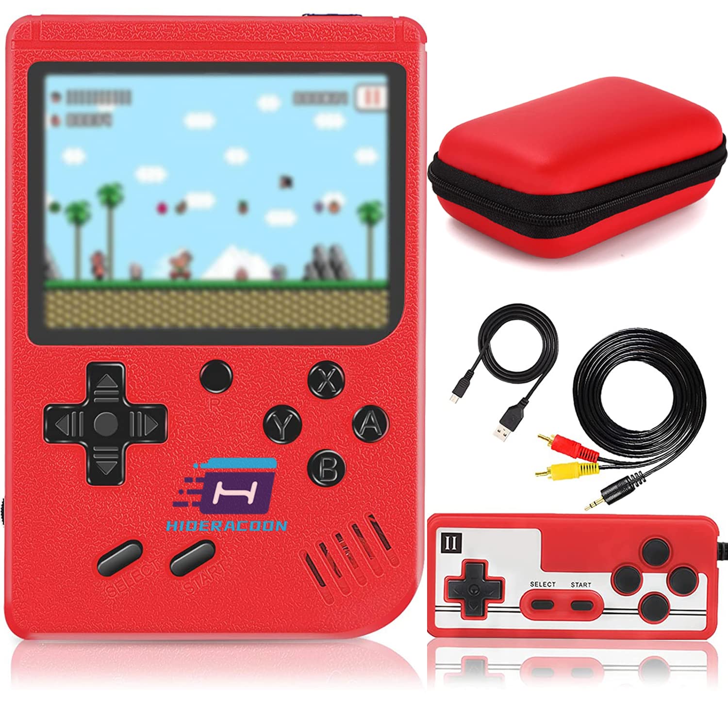 Retro Handheld Game Console with 400 Built-in Classic FC Games - Mini Portable Arcade Machine for Kids & Adults - Gameboy Style TV Output - Perfect for Travel, Gifts & Nostalgic Gaming (Red)