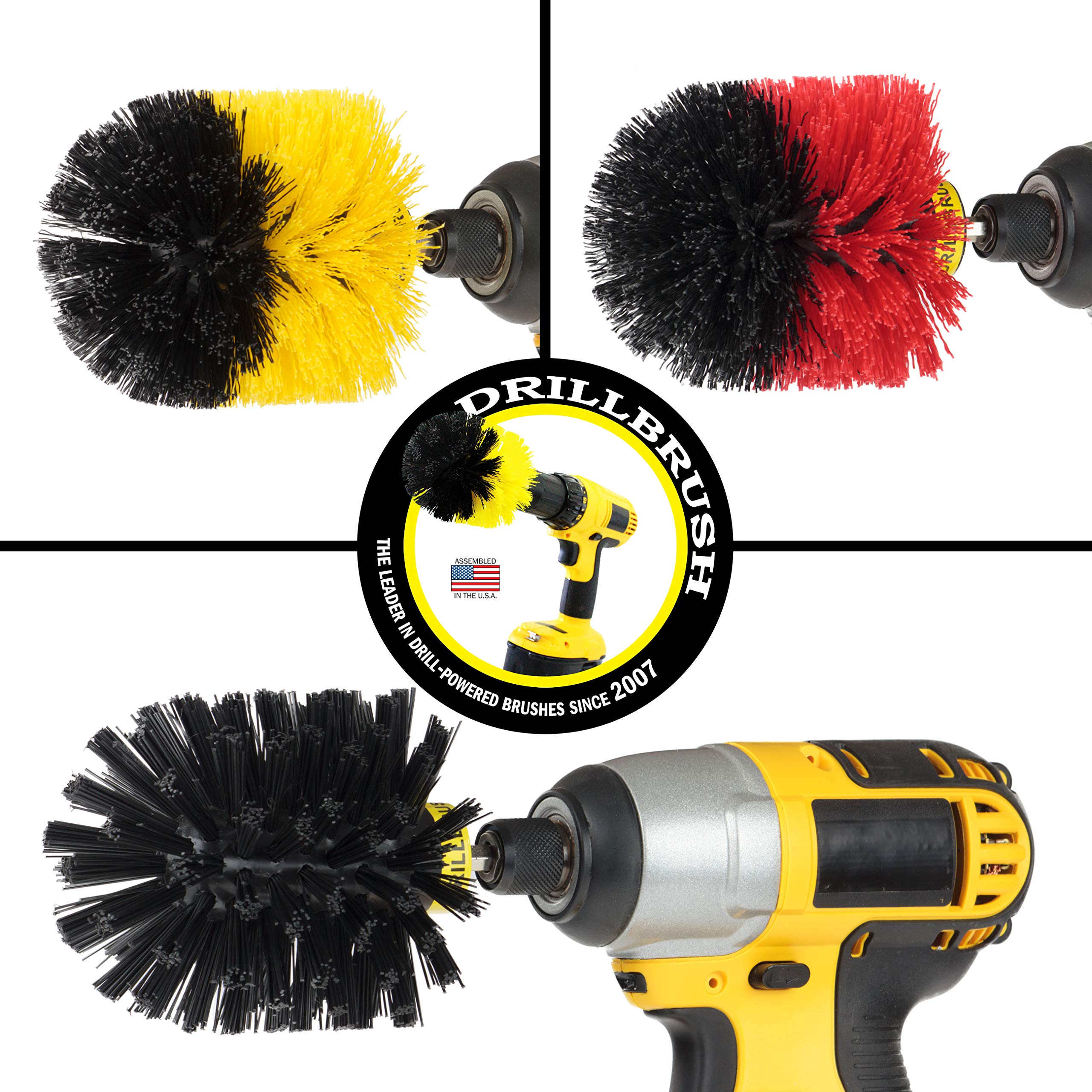 Premium Indoor & Outdoor Cleaning Supplies - Bathroom Accessories Set with Shower Cleaner, Bathtub Scrubber & Non-Slip Bath Mat - Stone & Concrete Cleaner for Garden, Patio, Bird Bath - Heavy Duty BBQ & Grill Brush Set for Perfect Outdoor Cooking
