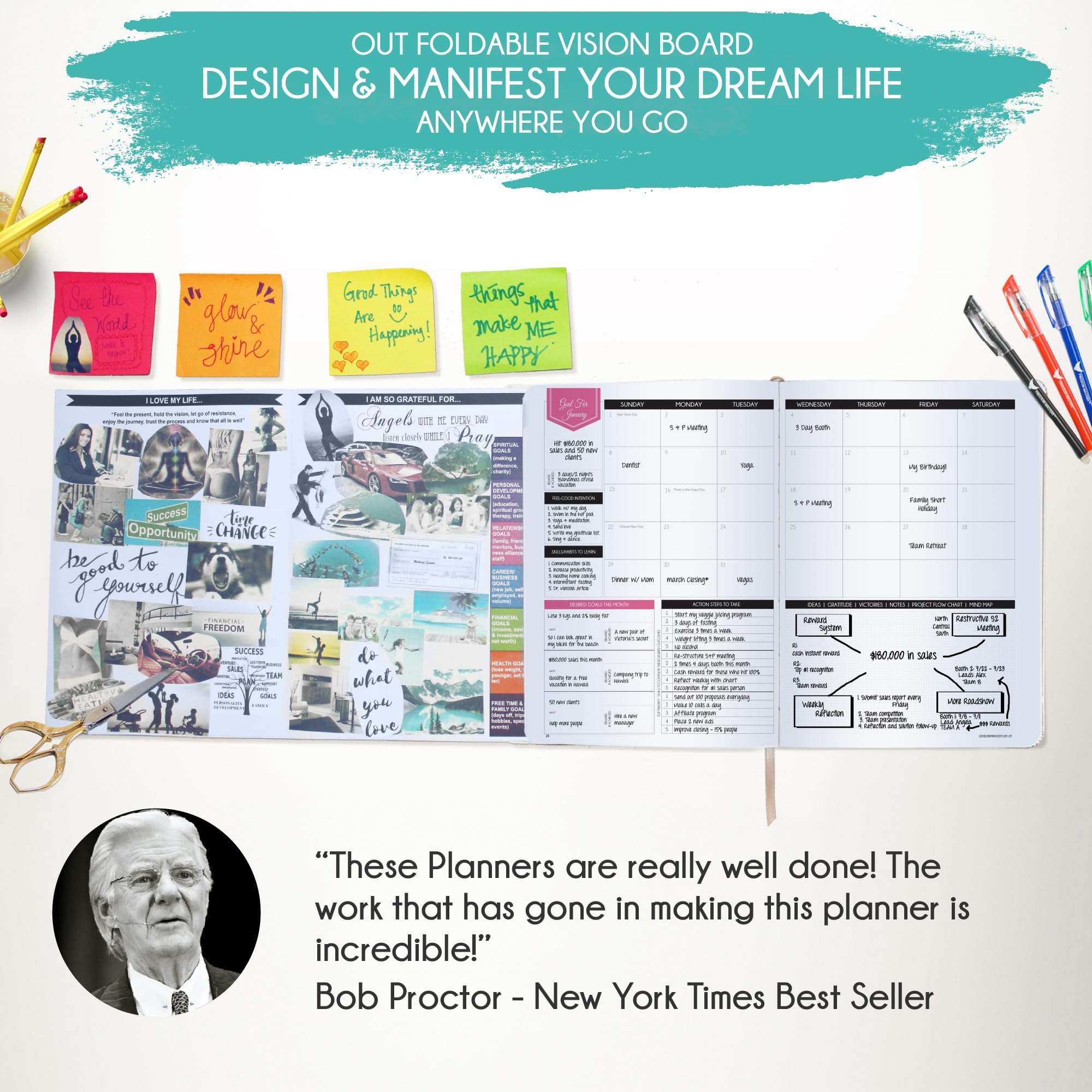 2025 Law of Attraction Planner - Productivity & Goal Setting Planner with Hourly, Weekly & Monthly Layouts | 12-Month Life Organizer, Gratitude Journal, Vision Board, Stickers & Gift Box | Perfect for Manifestation, Self-Improvement & Daily Planning
