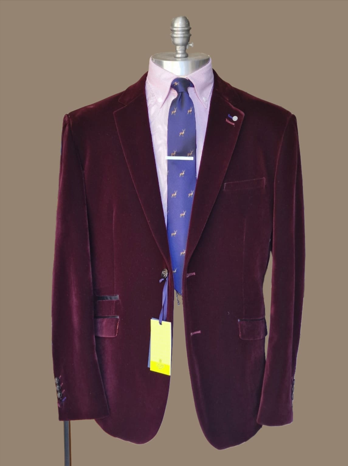 Cavani Sicily Wine Velvet Slim Fit Blazer for Men - Elegant Formal Dinner Jacket for Weddings, Parties & Special Occasions