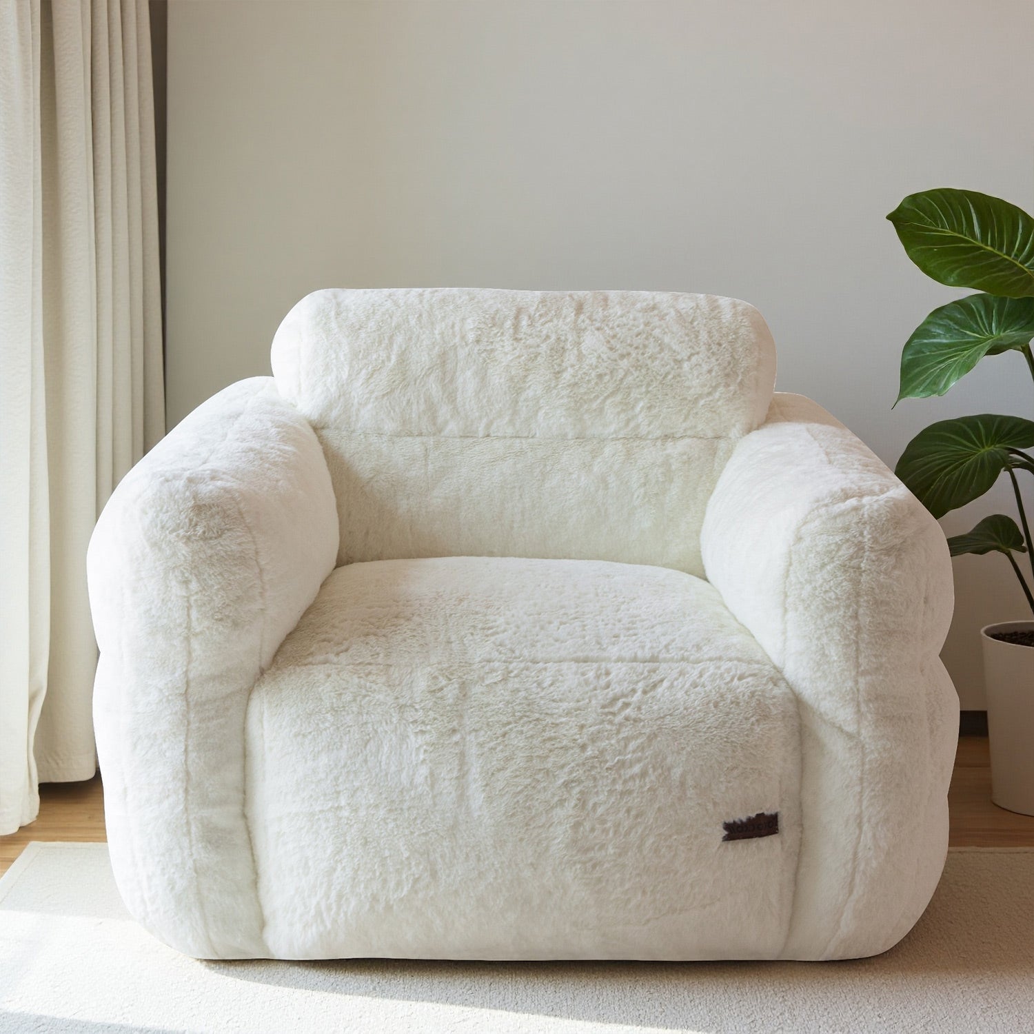 MAXYOYO Giant Bean Bag Chair - Ultra Soft Fluffy Oversized Bean Bag Sofa for Adults & Teens, Cozy Reading Nook Chair, Lounge Chair for Bedroom, Living Room, Dorm - Beige (Perfect for Relaxing, Gaming & Movie Nights)