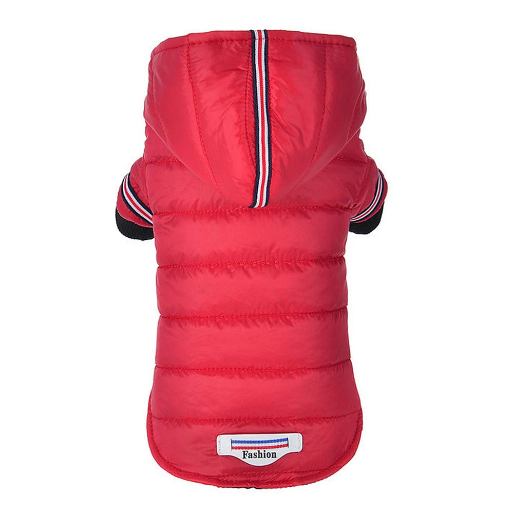 Small Dog Winter Jacket - Warm Puppy Coat for Small & Medium Dogs | XS Red | Cozy Down Jacket for Cold Weather - Perfect for Outdoor Walks & Indoor Comfort