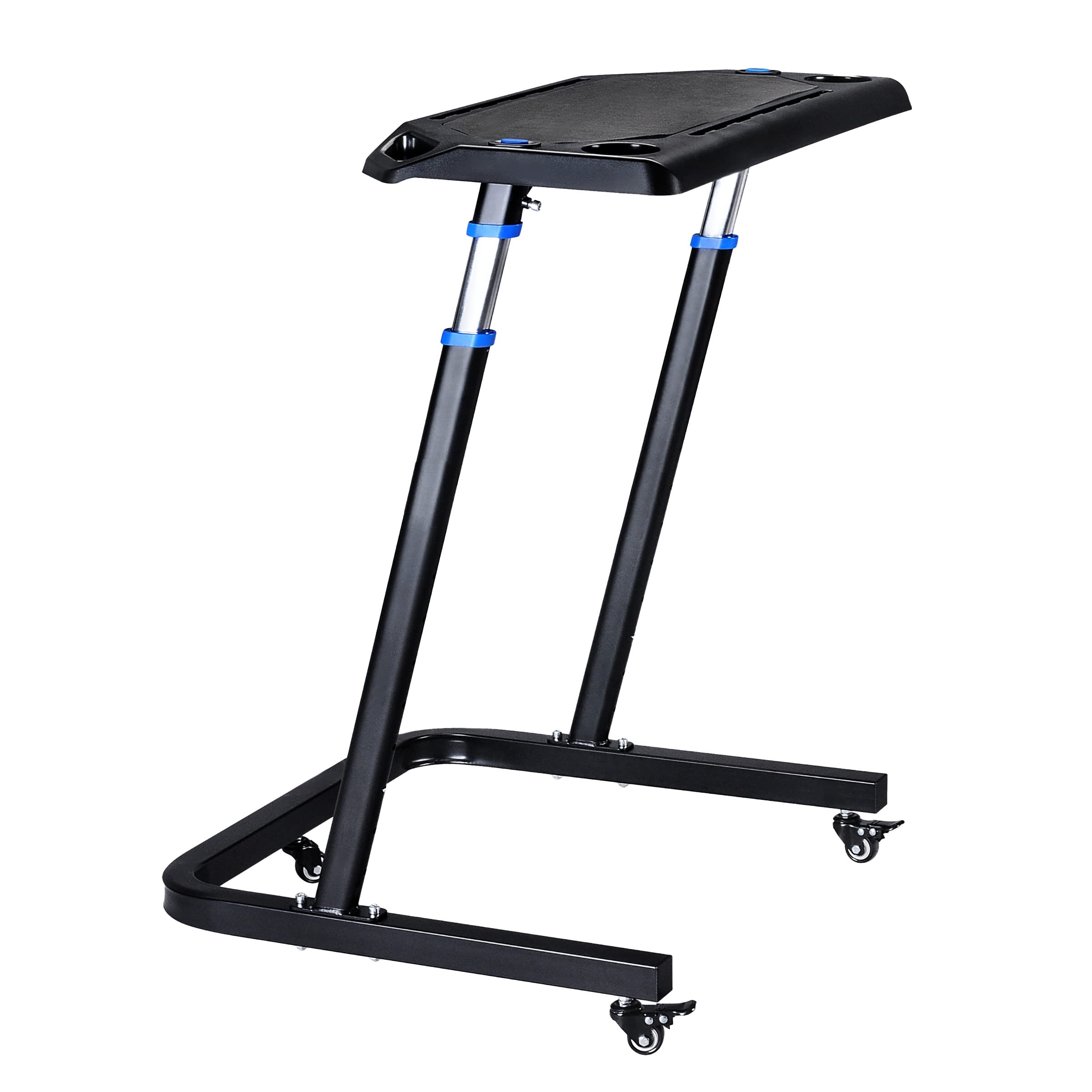 Adjustable Bike Desk - Rolling Laptop Cart for Exercise & Work - Home Office Fitness