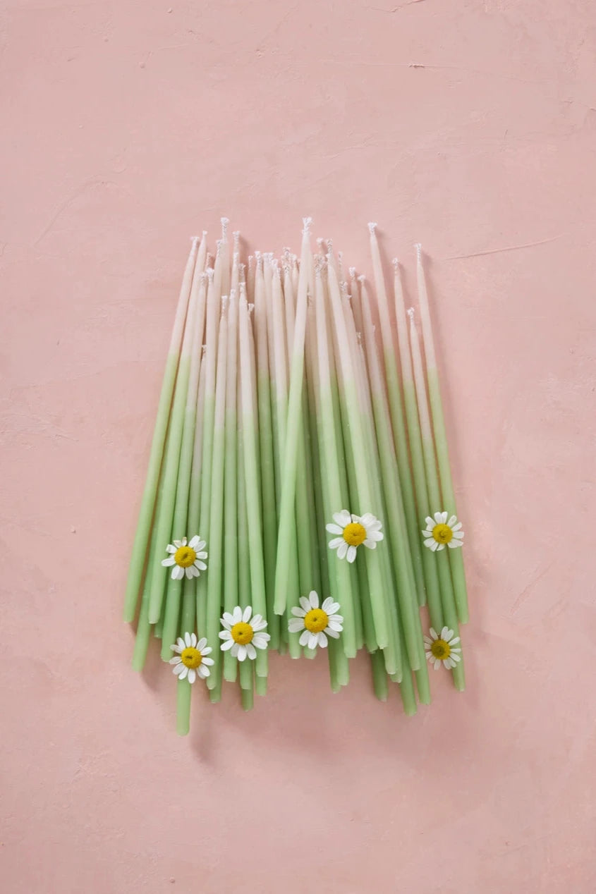Natural Beeswax Candles - Mint Ombre Scented Tall Pillar Candles for Home Decor, Aromatherapy & Relaxation | Perfect for Living Room, Bedroom & Spa