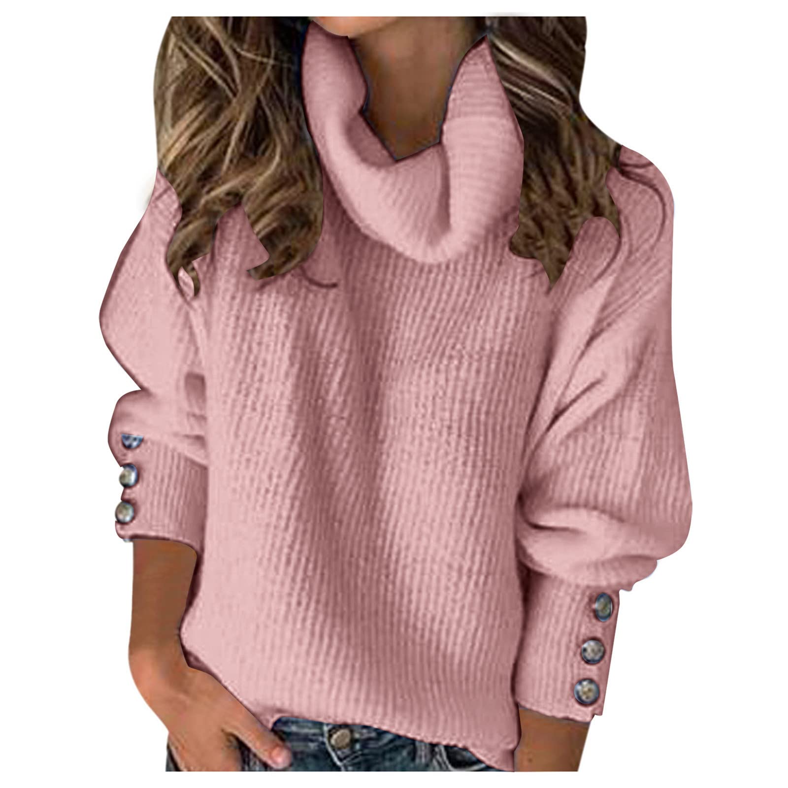 Stylish Women's Oversized Crew Neck Pullover Sweater - Long Balloon Sleeve Waffle Knit Tops for Casual Wear & Winter Fashion | Cozy Fall Outfits & Layering Essentials