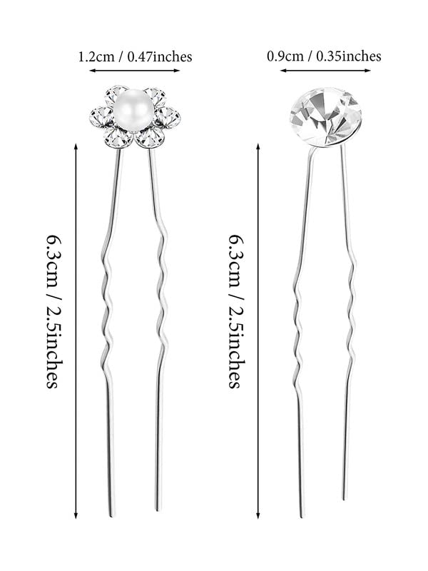 RECTYO GALLERY Pack - 12pcs Rhinestone Bridal Hair Pins | Wedding Hair Accessories for Women & Girls | Perfect for Bridal Showers, Weddings & Special Occasions