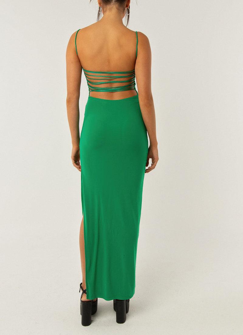 Heading West Maxi Dress - Flowy Boho Summer Dress in Jade Green for Beach, Vacation & Casual Outings