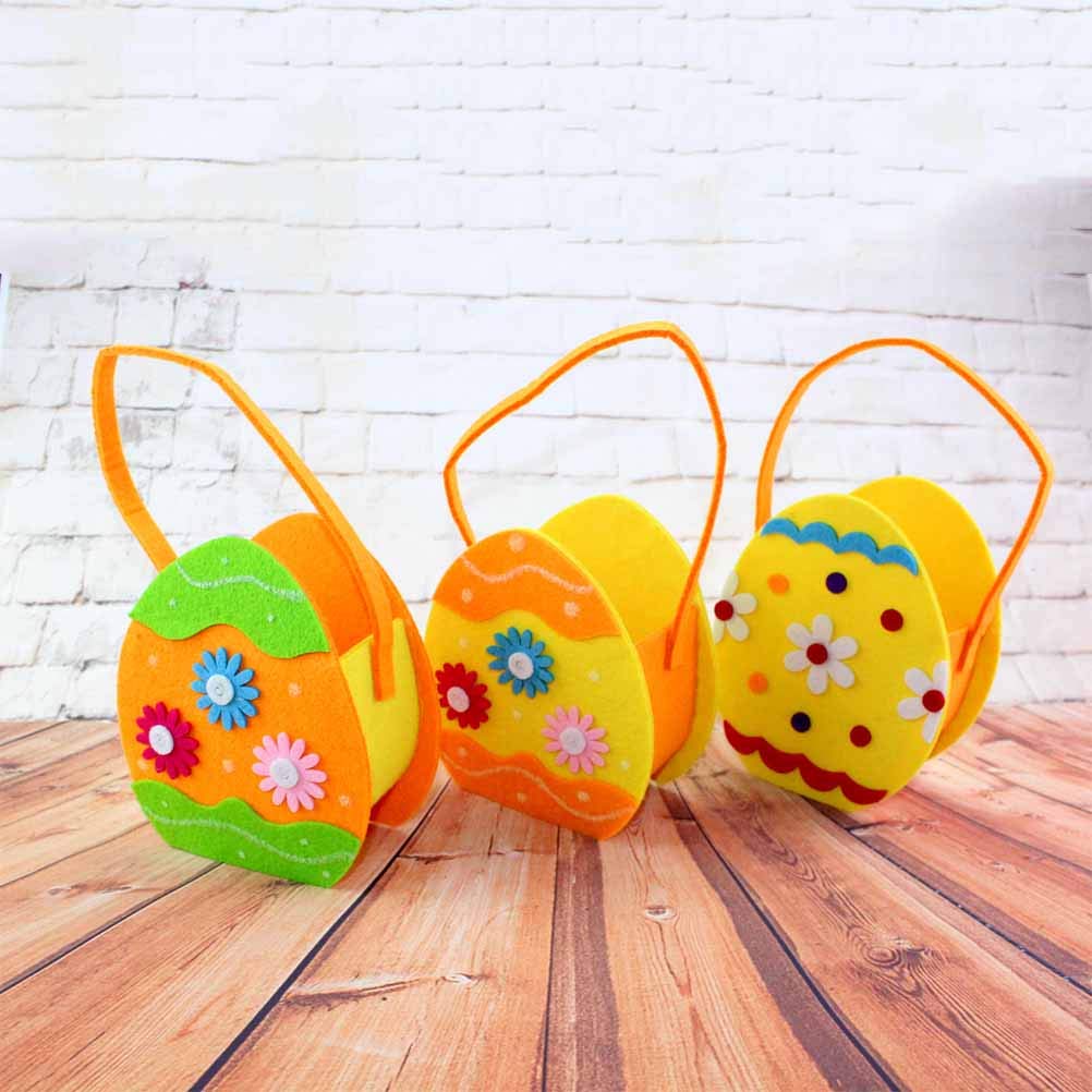 Amosfun Easter Bunny Candy Bags - Reusable Treat Bags for Kids, Bunny Basket Favor Bags, Portable Snack Pouch for Easter Egg Hunt, Birthday Party Favors & Classroom Treats