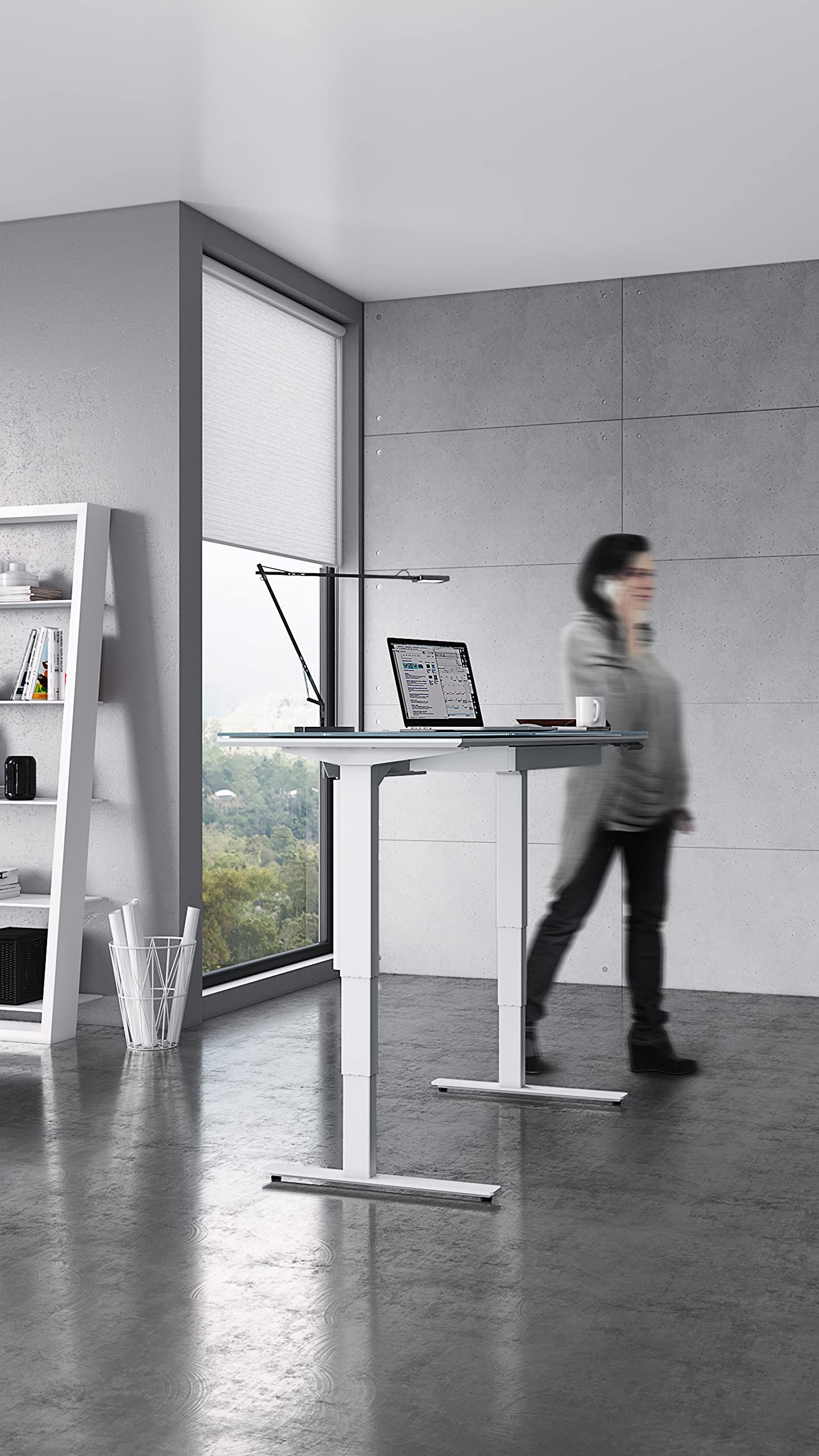 BDI Furniture Centro 6459-2 Keyboard Storage Drawer - Compatible with Centro Standing Desks 6451-2 & 6452-2 in Satin White | Perfect for Office Organization & Ergonomic Workspace Setup