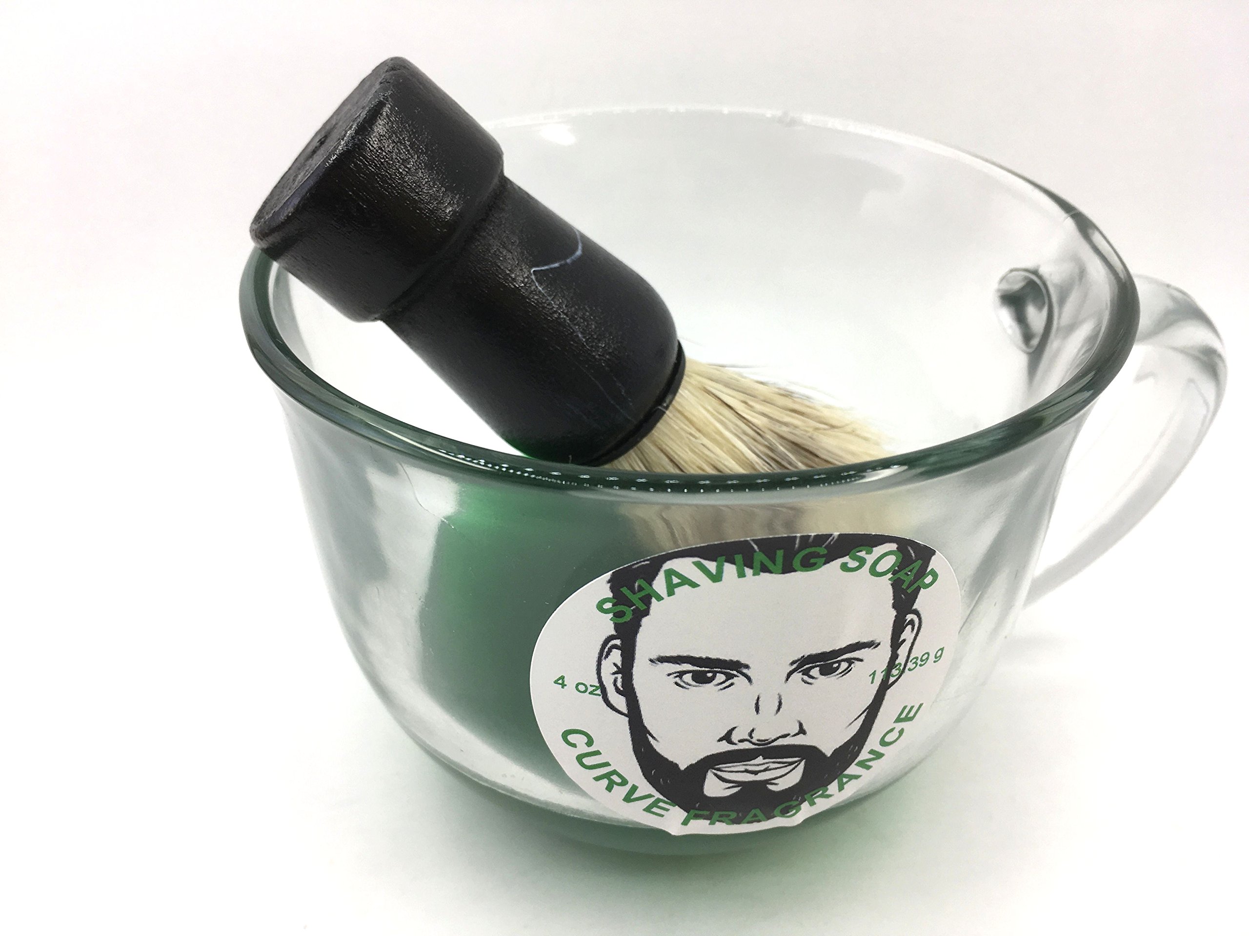 Premium Shaving Soap & Brush Set - 4oz Curve Type with Fragrance for Men - Perfect for Wet Shaving & Grooming Gifts