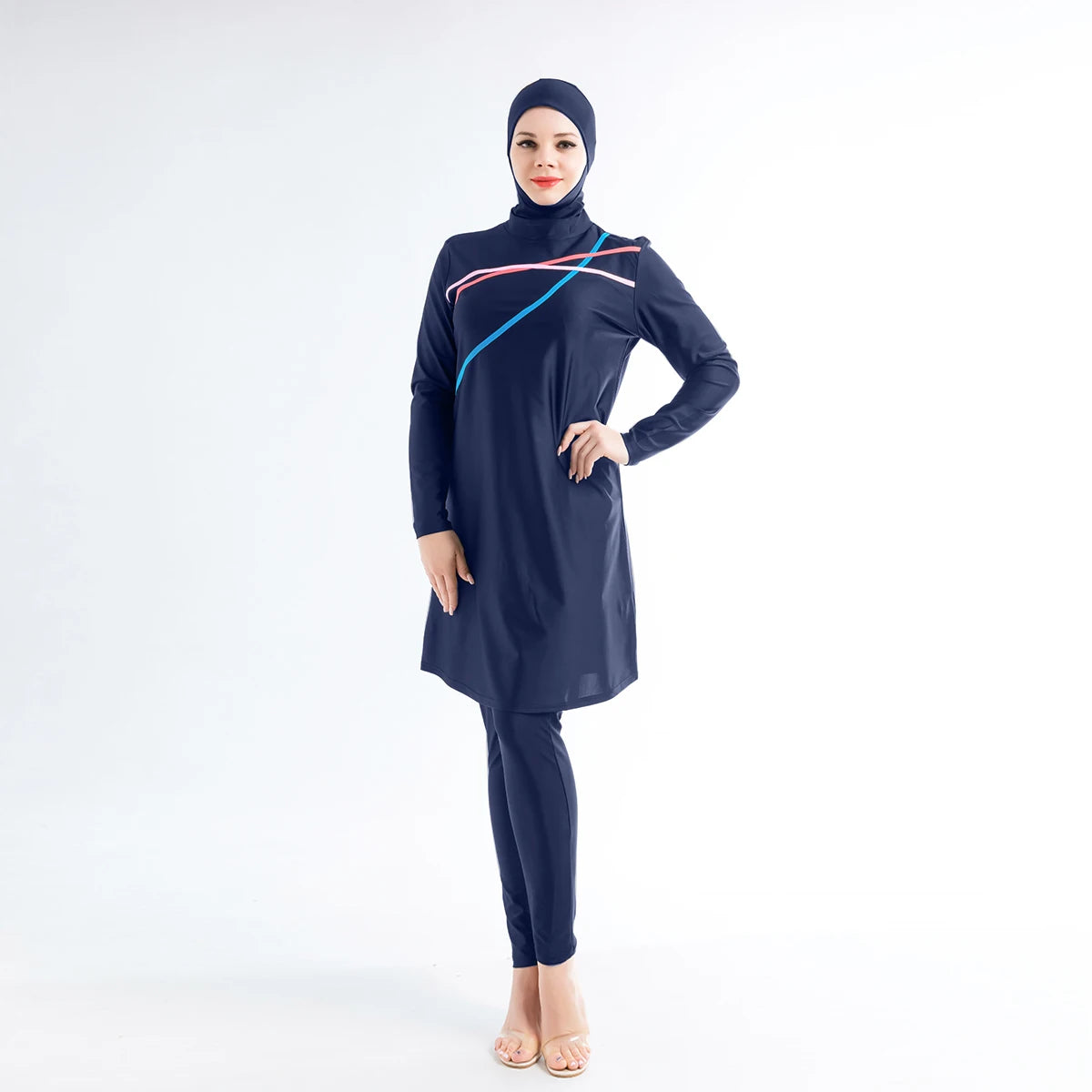 3PCS Women's Printed Hijab Long Sleeve Burkini Swimwear Set - Modest Swimwear for Muslim Women - Perfect for Beach, Pool & Water Sports