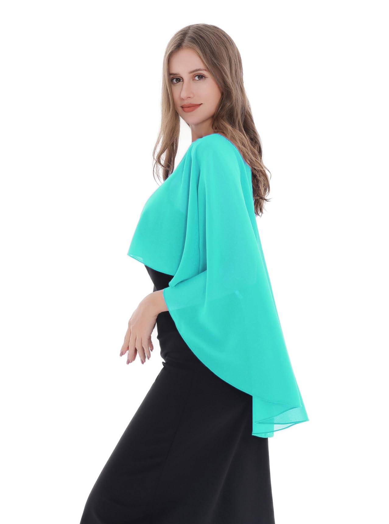 Elegant Women's Chiffon Capelet Shawl - Soft Bridesmaid Wrap for Evening Dresses & Wedding Cover Up | Perfect for Formal Events, Parties & Special Occasions