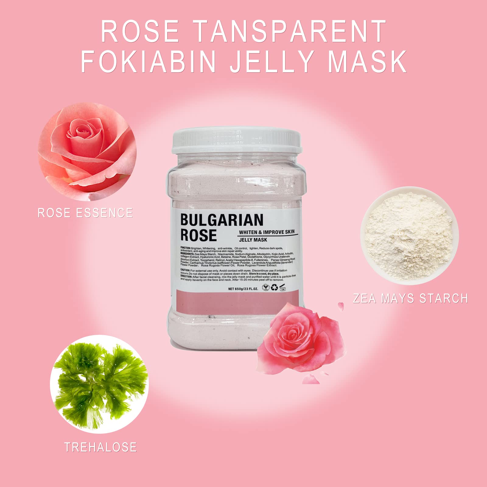 24K Gold Peel Off Face Mask with Natural Rose Petal Essence - Hydrating Jelly Mask Powder for Glowing Skin | At-Home Spa Treatment & Self-Care Routine
