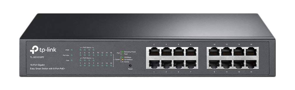 TP-Link TL-SG1016PE 16-Port Gigabit PoE Switch with Easy Smart Management | Ideal for Home Office, Small Business Network & IP Camera Systems