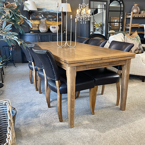 Hartley Extendable Dining Table - 6ft/7.5ft/9ft - Solid Wood Expandable Table for Family Gatherings & Dinner Parties - Perfect for Large Dining Rooms & Entertaining Guests