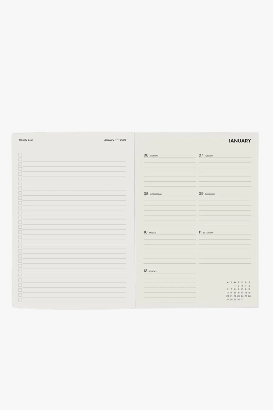 Butter Stripe Daily Planner 2025 - A5 Size, Hardcover, Weekly & Monthly Layout - Perfect for Work, School & Personal Organization