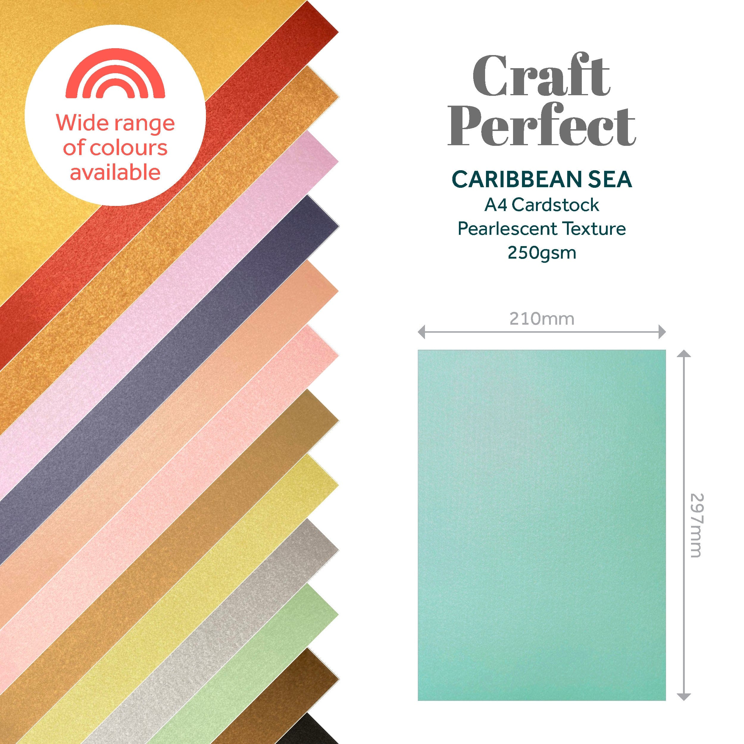 Pearlescent Cardstock - Caribbean Sea Blue A4 Size (5 Sheets/Pack) for Scrapbooking, Invitations & DIY Crafts - Premium Quality 9517E