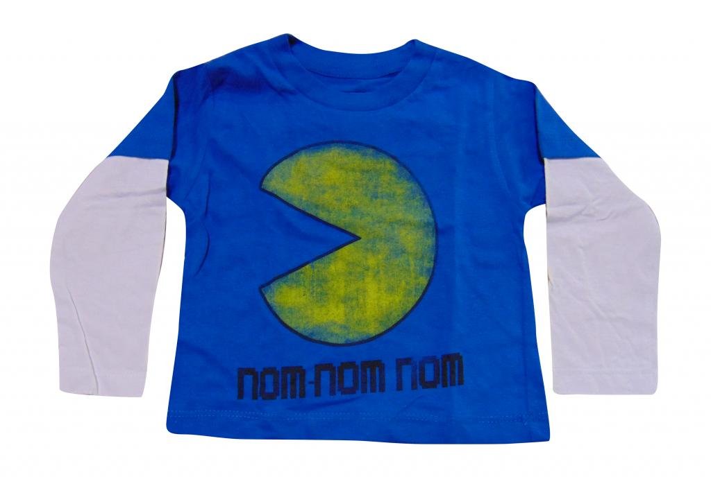 PAC-Man Long Sleeve T-Shirt for Men - Blue Video Game Graphic Tee - Perfect for Gaming, Cosplay & Retro Fashion