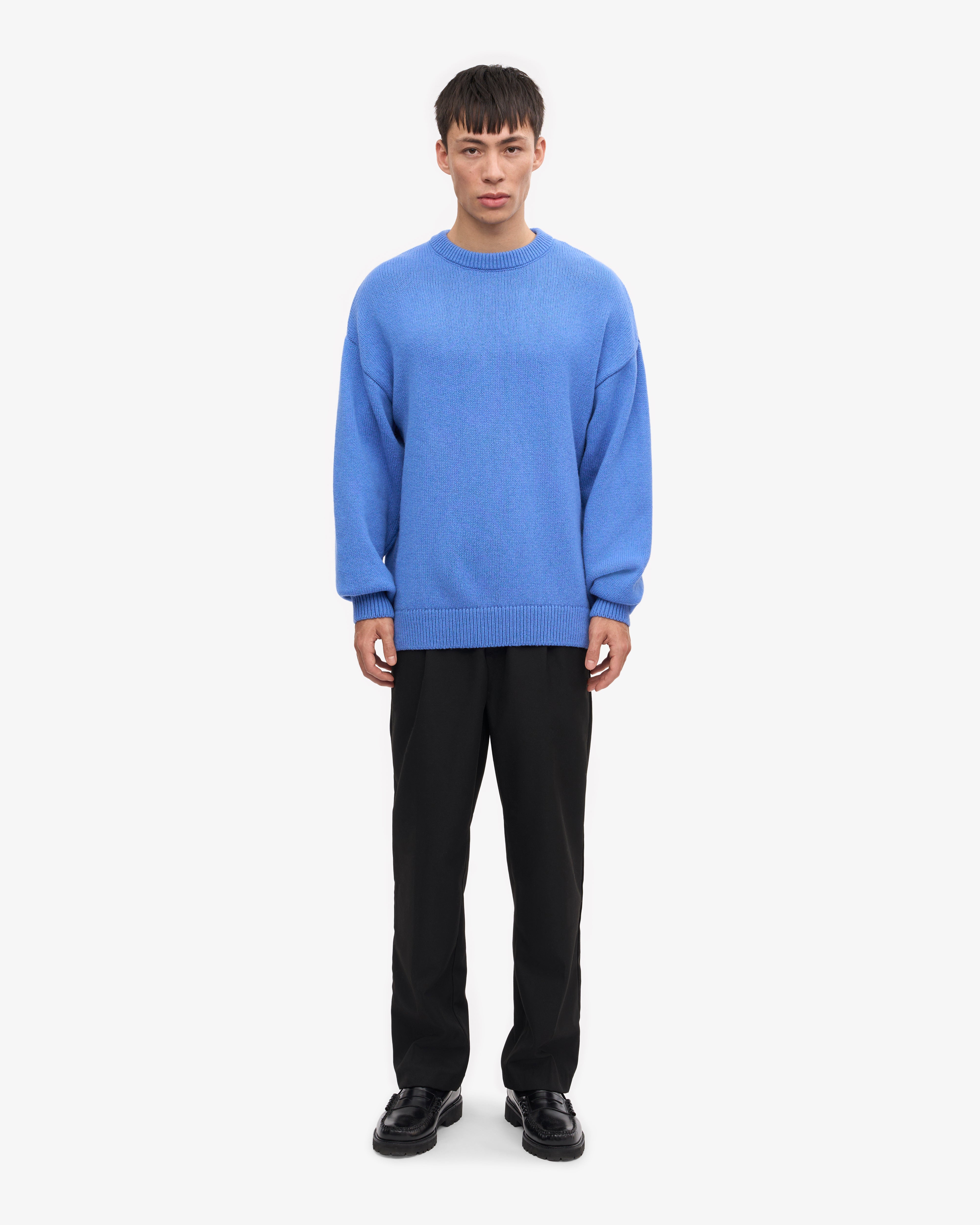 Premium Oversized Merino Wool Sweater - Soft & Warm Crewneck Pullover for Women & Men in Pacific Blue | Perfect for Winter, Casual Outfits & Cozy Loungewear