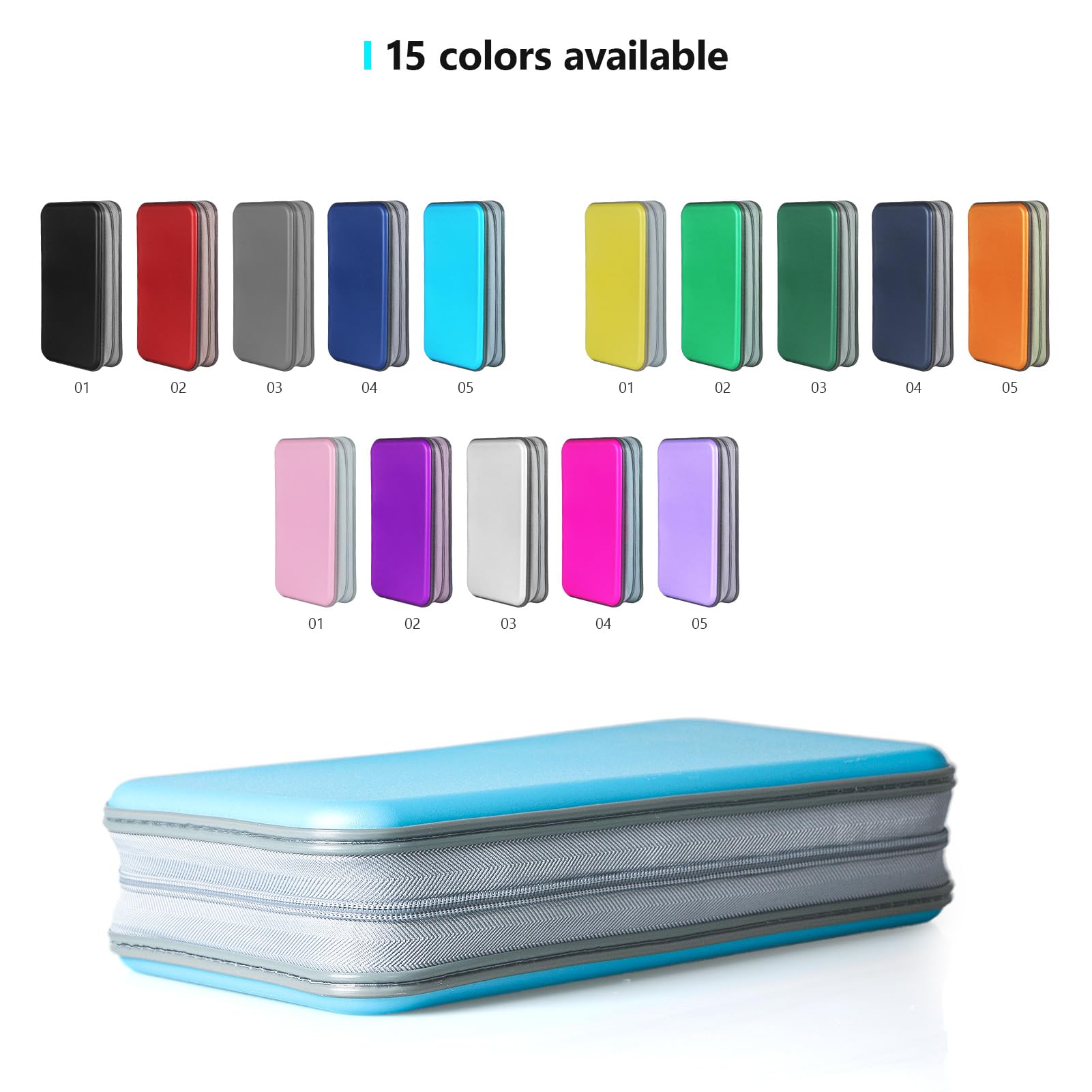 96 Capacity CD DVD Storage Binder - Hard Plastic Disc Case Holder for Home, Office & Travel - Organize CDs & DVDs in One Compact Sky Blue Organizer - Perfect for Media Collections, Movie Storage & Office Organization