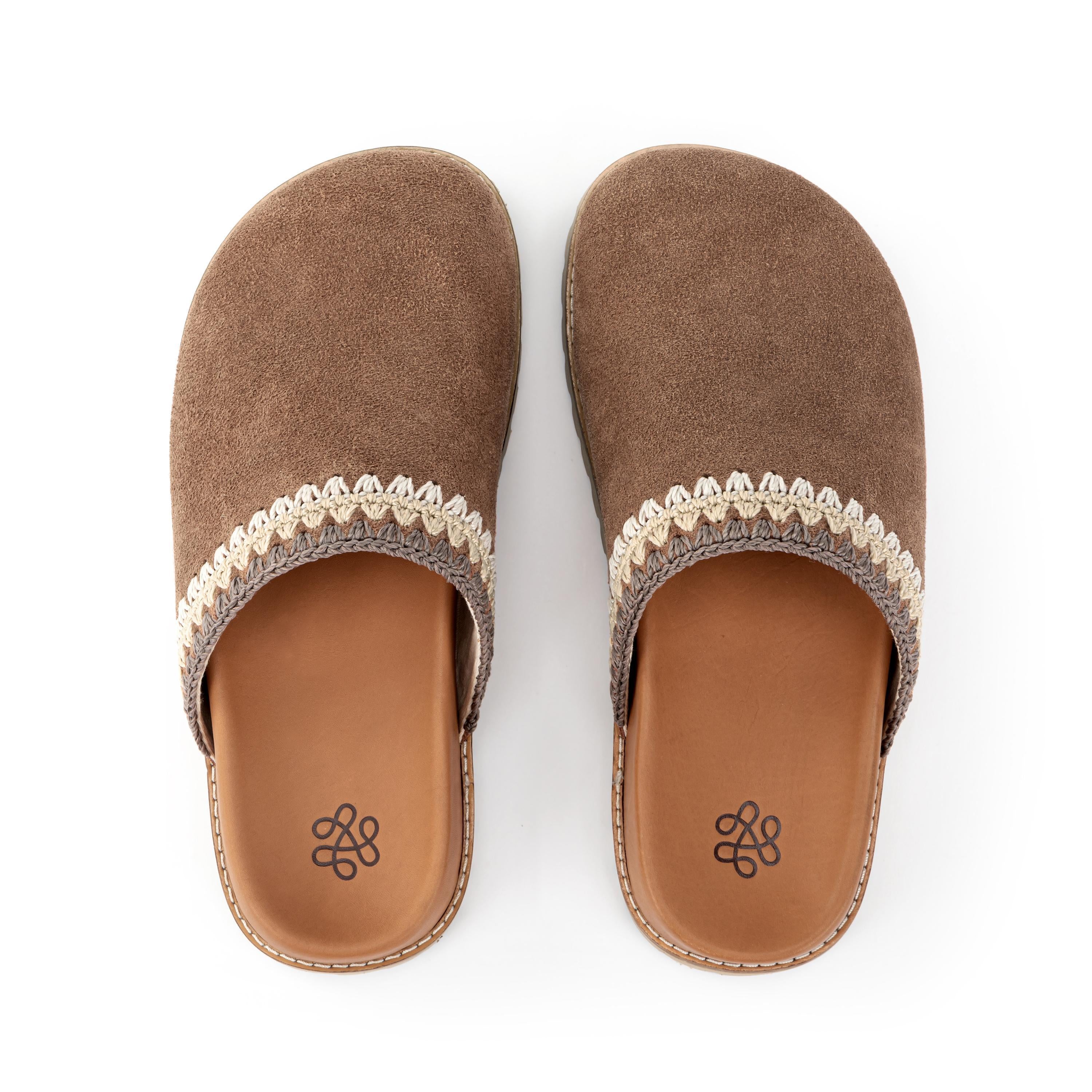 Bolinas Leather Lug Sole Clog in Tobacco - Comfortable Slip-On Shoes for Women, Perfect for Casual Wear, Gardening, and Outdoor Activities