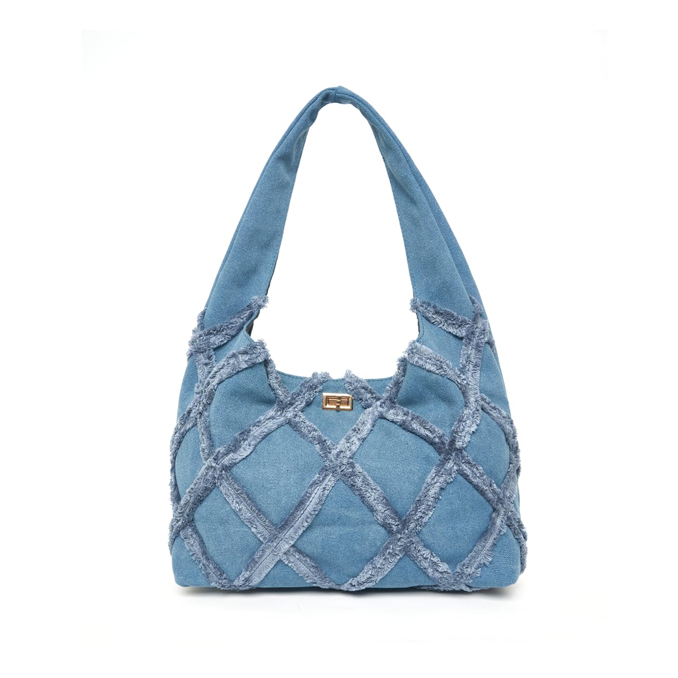 Stylish Denim Hobo Shoulder Bag for Women - Large Capacity Casual Canvas Tote Purse - Perfect for Work, Travel & Everyday Use