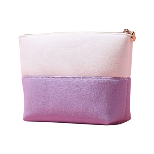 Beaupretty Travel Makeup Bag - Waterproof Canvas Cosmetic Pouch with Zipper, Portable Toiletry Organizer for Women (Purple) | Perfect for Vacation, Gym, Business Trips & Daily Essentials Storage