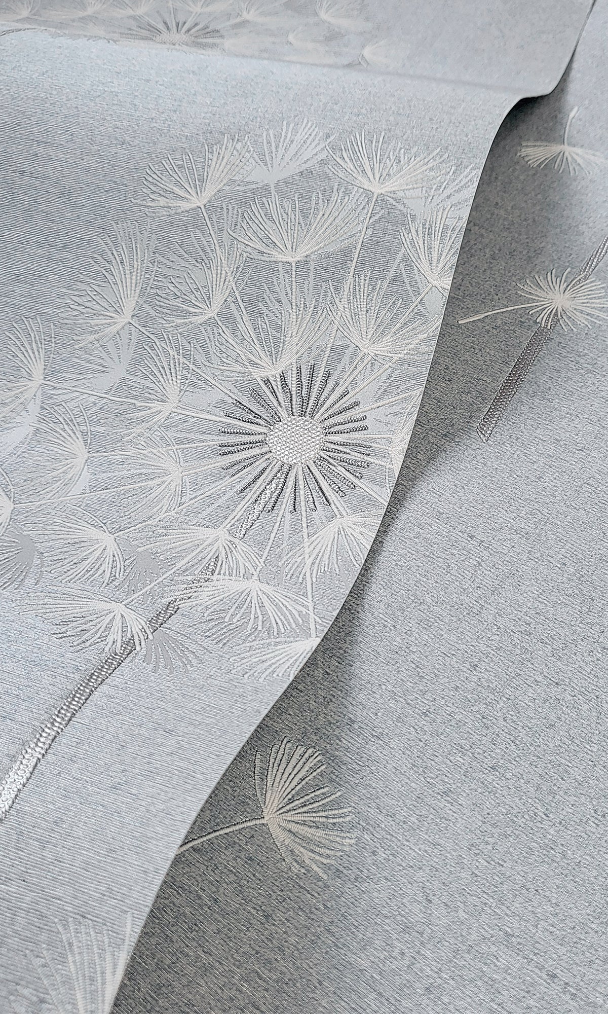 Blue Whimsical Dandelion Head Printed Wallpaper R9510 - Peel and Stick Removable Wallpaper for Bedroom, Nursery, Living Room Decor