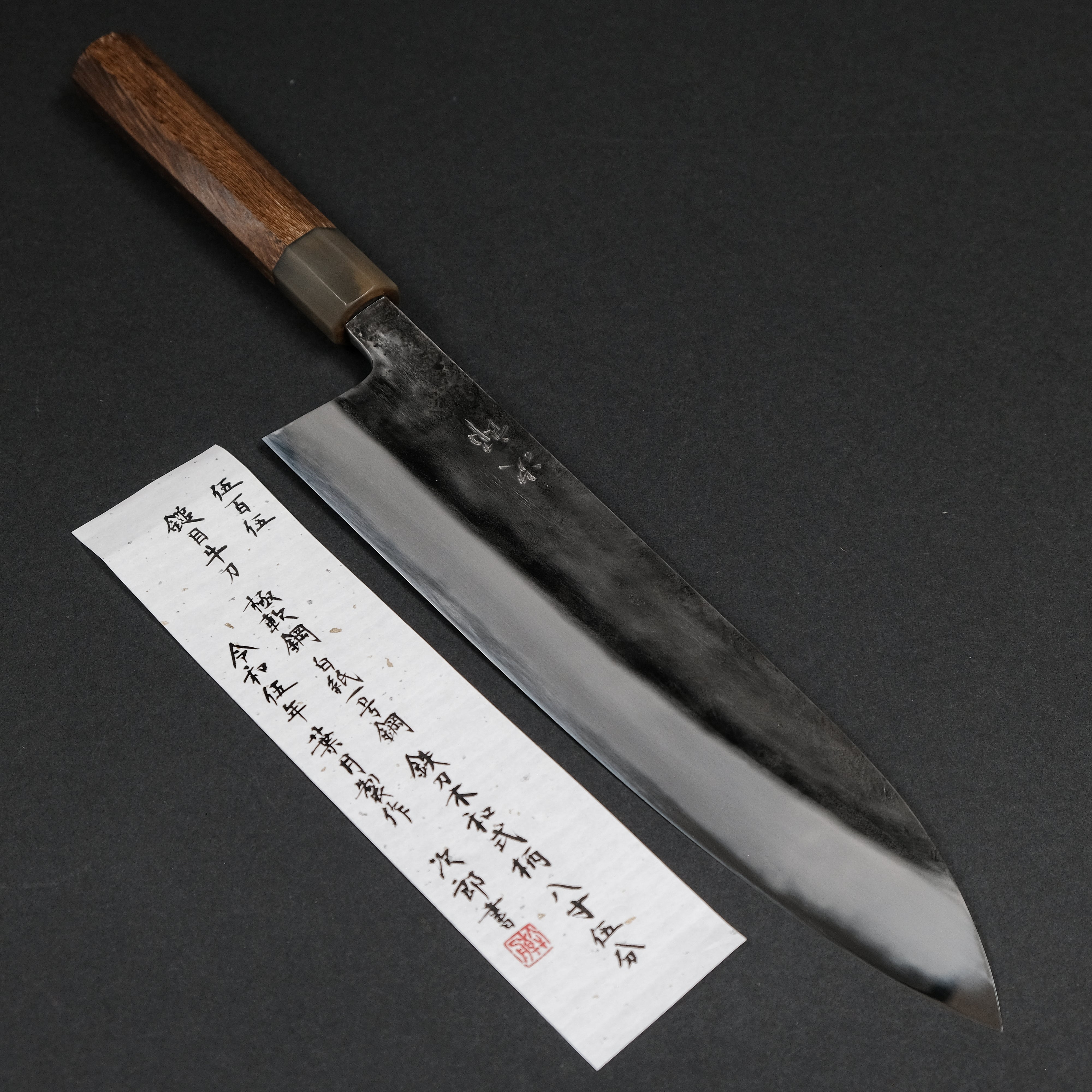 Premium Jiro Tsuchime Wa Gyuto 255mm Japanese Chef Knife with Taihei Tagayasan Handle - Perfect for Sushi, Meat Cutting & Professional Kitchen Use