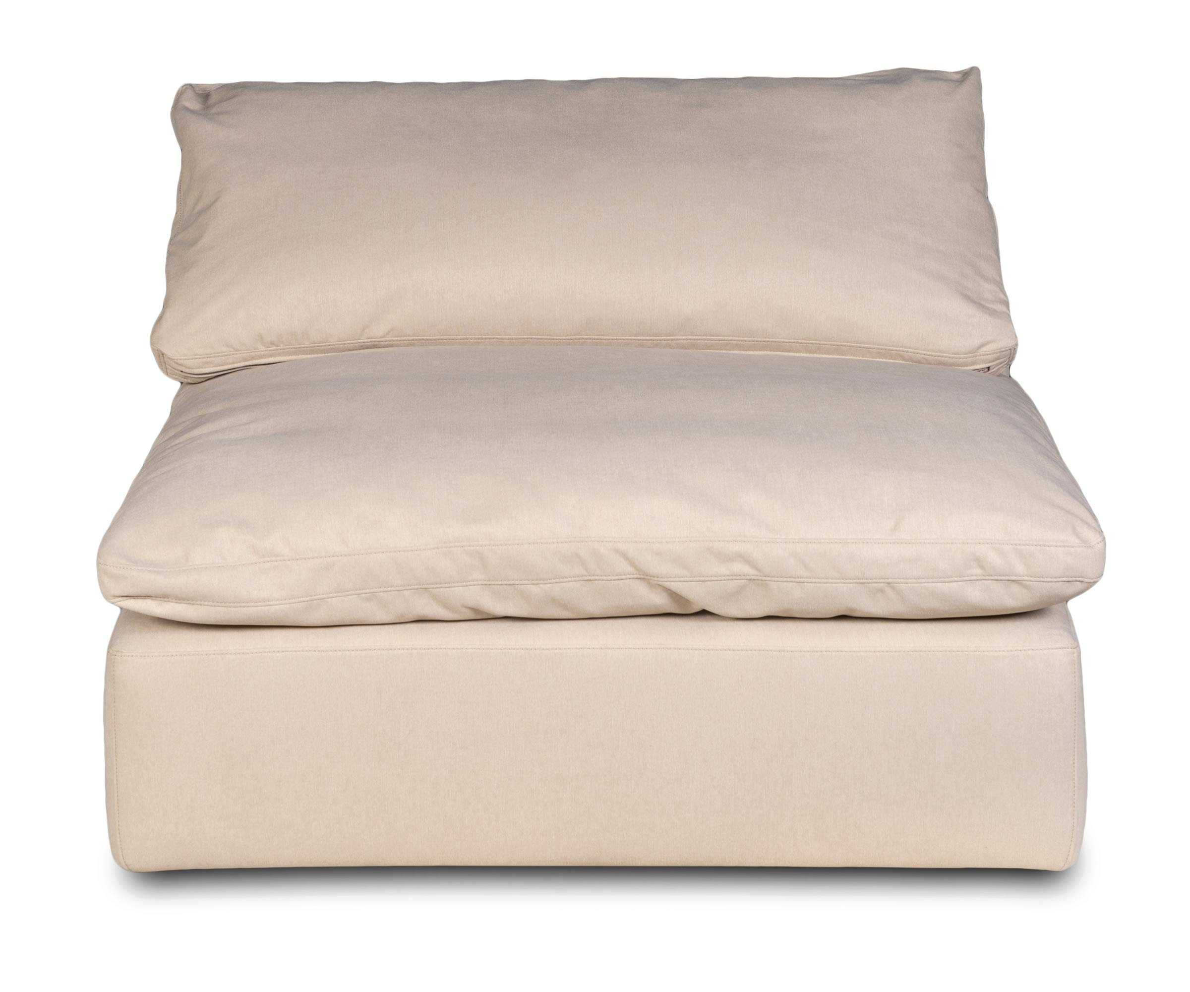 Sunset Trading Cloud Puff Furniture Slipcover - Configurable Tan Sofa Cover - Soft Stretchable Couch Protector for Living Room, Bedroom & Home Decor