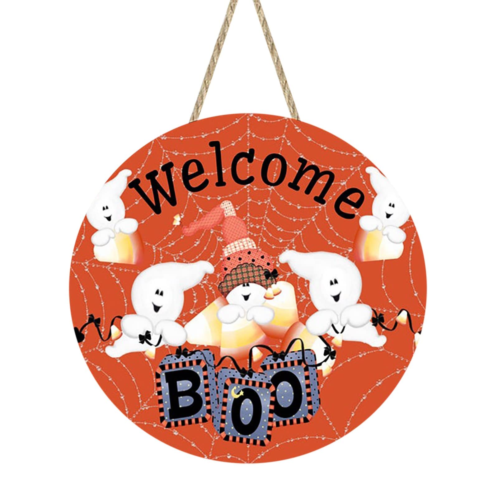Wooden Happy Halloween Door Hanging Sign - Spooky Indoor Halloween Decorations for Bedroom, Party & Home Decor | Perfect for Halloween Party, Trick or Treat & Seasonal Home Decoration