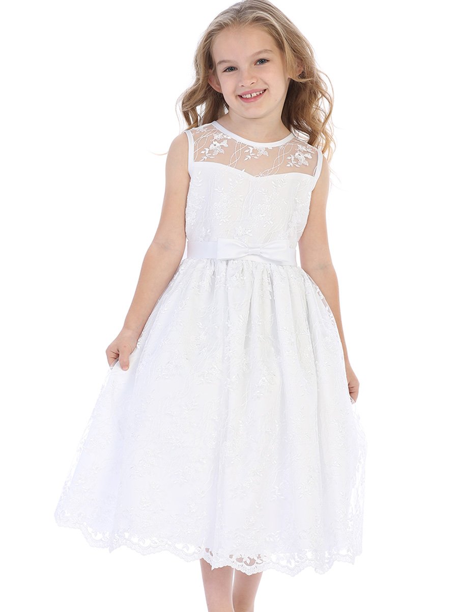 First Communion Dresses for Girls 7-16 | Holy 1st Communion Gown | White Lace Dress for Girls | Plus Size Communion Attire | Perfect for Church Ceremonies & Special Occasions