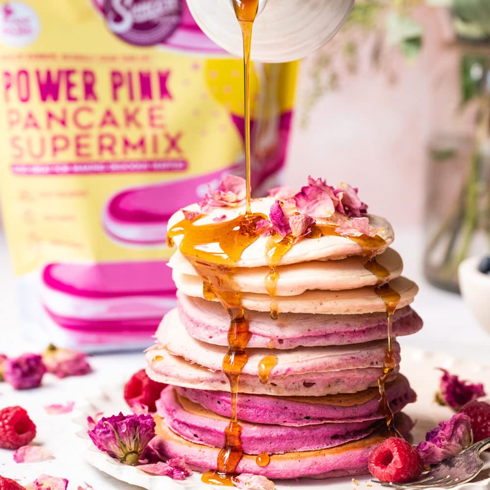 Suncore Foods Power Pink Pitaya Pancake & Waffle Mix - Non-GMO, Vegan, Gluten-Free, 20oz (1 Pack) - Perfect for Breakfast, Brunch, and Dessert Recipes