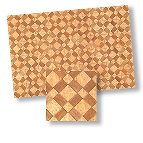 FactoryDirectCraft Faux Parquet Flooring Sheet - Realistic Wood Look Miniature Tiles for Dollhouse, DIY Crafts & Model Scenes - Perfect for Miniature Rooms, DIY Projects & Home Decor