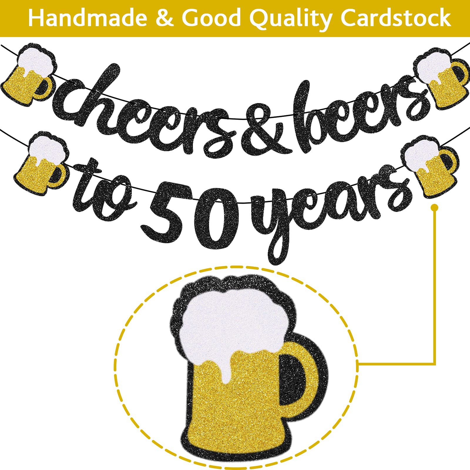 50th Birthday Party Decorations Kit for Men & Women - Cheers to 50 Years Banner, Pom Poms, Flowers & Sparkling Hanging Swirls - Perfect for 50th Birthday Celebrations, Wedding Parties & Anniversary Decor