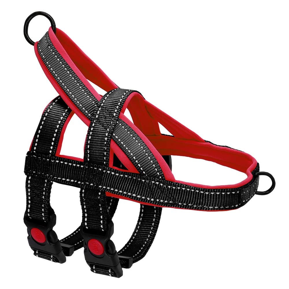 UOEIDOSB No Pull Nylon Dog Harness - Reflective Adjustable Pet Vest for Medium & Large Dogs - Walking, Training & Outdoor Adventures (Color: A, Size: Large) - Perfect for Hiking, Jogging & Daily Walks